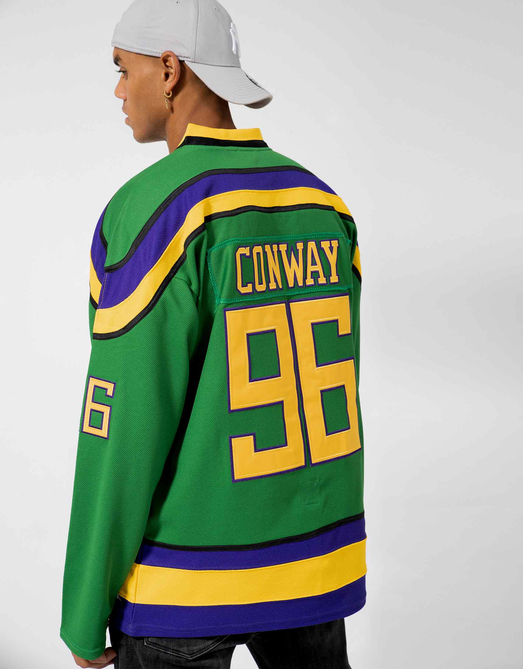 RENDONG Charlie Conway #96 Mighty Ducks Movie Ice Hockey Jersey Embroidered Practice Away Hockey Jersey M-3XL 